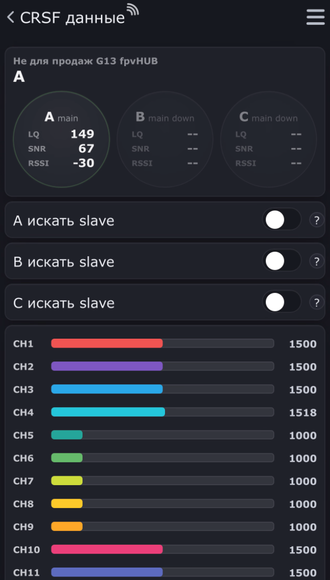 CRSF данные FPVHub